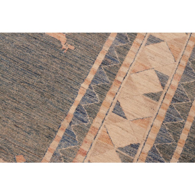 Modern Gabbeh Blue/Orange Wool Rug - 6'0'' X 8'10'' For Sale In New York - Image 6 of 10