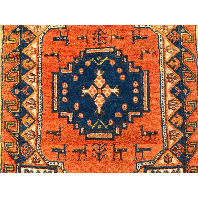 Antique Fachralo Kazak Hand-Knotted Wool Rug - 3'2" X 2'10" For Sale - Image 6 of 10