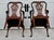 Antique Mahogany Chairs Queen Anne Style Burl Wood Armchairs Pair For Sale - Image 9 of 13