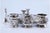 Inkwell in Relief Silver with Two Tanks and Bell, Set of 6 For Sale - Image 6 of 10