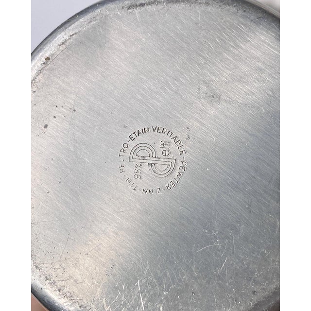 Vintage Art Deco Style Pewter Cocktail Shaker with Strainer Lid and Ice Bucket with Scoop, Set of 3 For Sale - Image 12 of 13