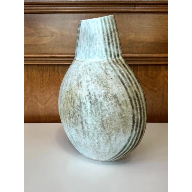 Large Ceramic Vase with Banded Glaze by John Ward For Sale - Image 9 of 12