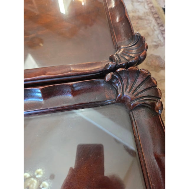 Mid 20th Century Chippendale Carved Mahogany Glass Top Coffee Table For Sale - Image 10 of 16