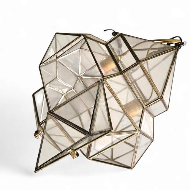 Glass Vintage Hanging Lamp, 1980s For Sale - Image 7 of 12