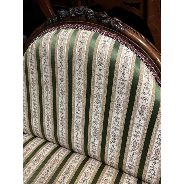 Victorian Walnut Framed Sofa with Cabriole Legs For Sale - Image 3 of 15