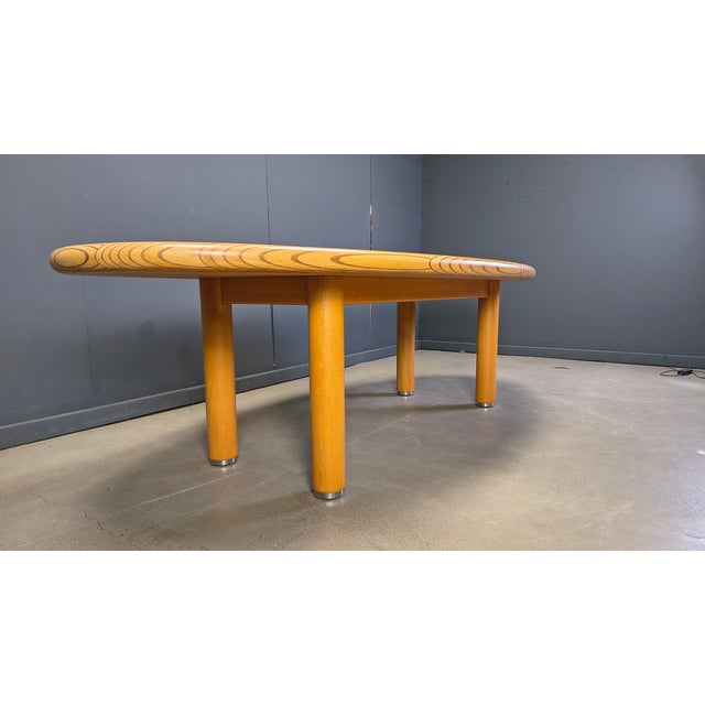 Brown Dining Table in Burl and Elm Wood, 1980s For Sale - Image 8 of 18