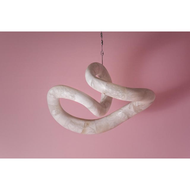 Aqua Fossil Light V Pendant Lamp in Alabaster by Amarist Studio For Sale - Image 9 of 12