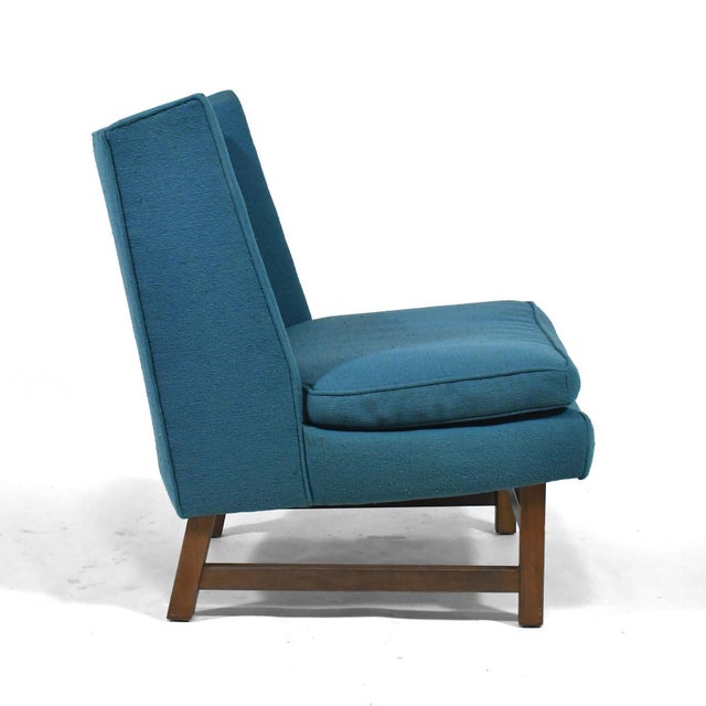 Teal Edward Wormley Lounge Chairs by Dunbar (Pair) For Sale - Image 8 of 10