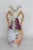 Porcelain Blue Orange Hand Painted Floral Footed Gold Double Handle Vase For Sale - Image 4 of 12
