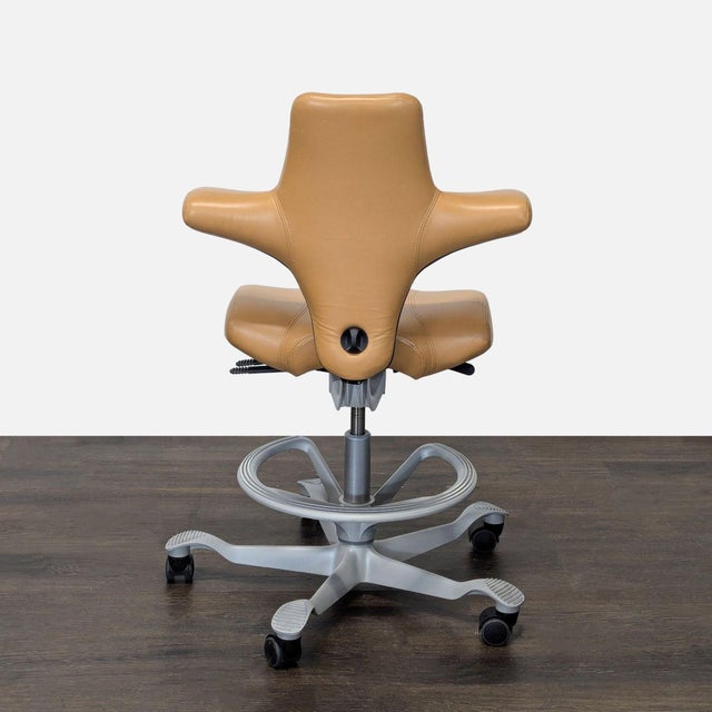 2020s Håg Capisco Saddle Chair - Tan Leather Ergonomic Office Chair For Sale - Image 5 of 8