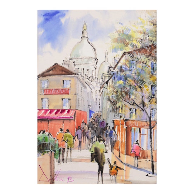 'Le Consulat, Montmartre, 1993', French School, Paris Cafe, Cathedral of Sacré-Cœur, Basilica For Sale