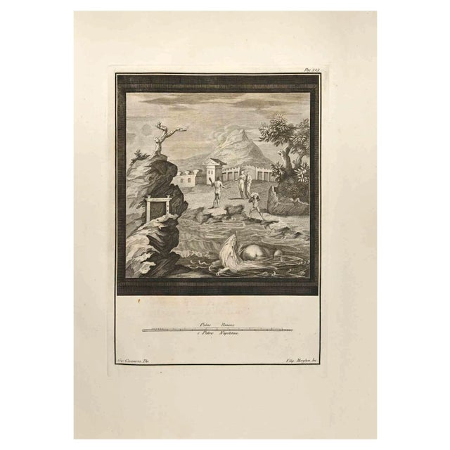 Giacomo Casanova, Ancient Roman Fresco, Etching, 18th Century For Sale