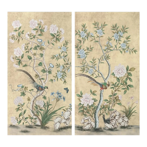 30"*60"/ Panel, a Pair of Chinoiserie Wall Panels Wall Artwork
