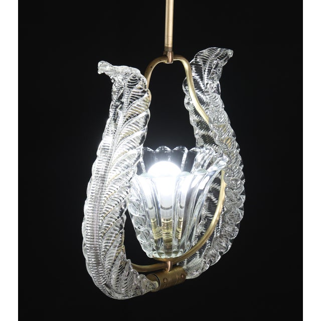 1940s Charming Murano Glass Art Deco Pendant Chandelier by Ercole Barovier, 1940s For Sale - Image 5 of 13