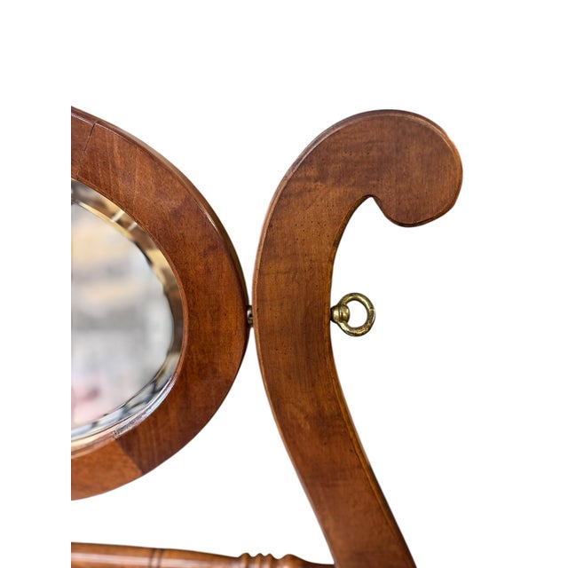 Victorian Walnut Marble Top Washstand With Swivel Mirror & Lion Head Pulls For Sale - Image 11 of 12