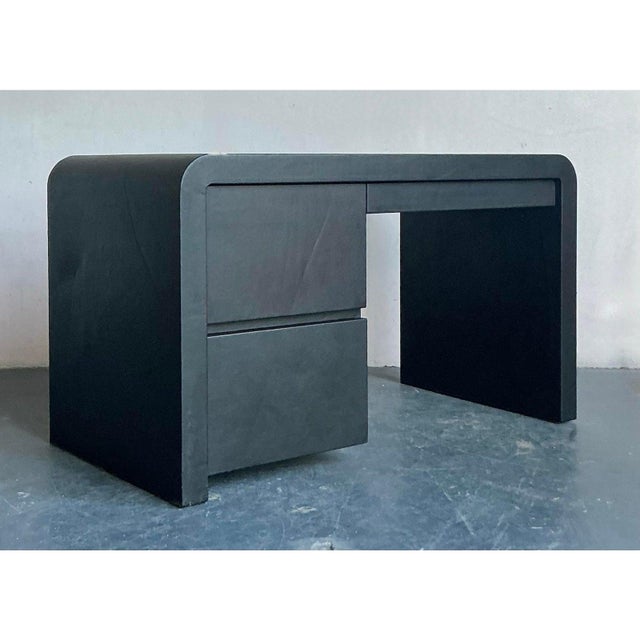 Late 20th Century Vintage Contemporary Signed Karl Springer Waterfall Desk For Sale - Image 9 of 12