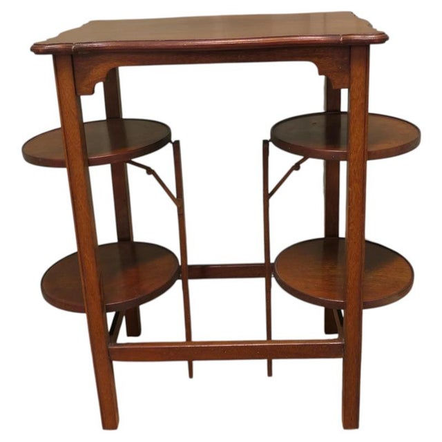 Brown Side Table with Double Cake Stand, 1900 For Sale - Image 8 of 8
