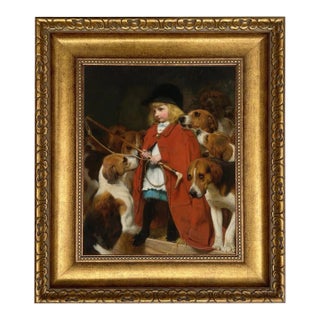 The New Whip Framed Reproduction Print on Canvas, 11x14", Wide Gold Frame For Sale