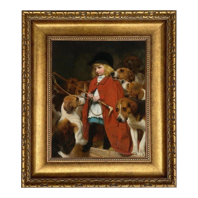 The New Whip Framed Reproduction Print on Canvas, 11x14", Wide Gold Frame For Sale