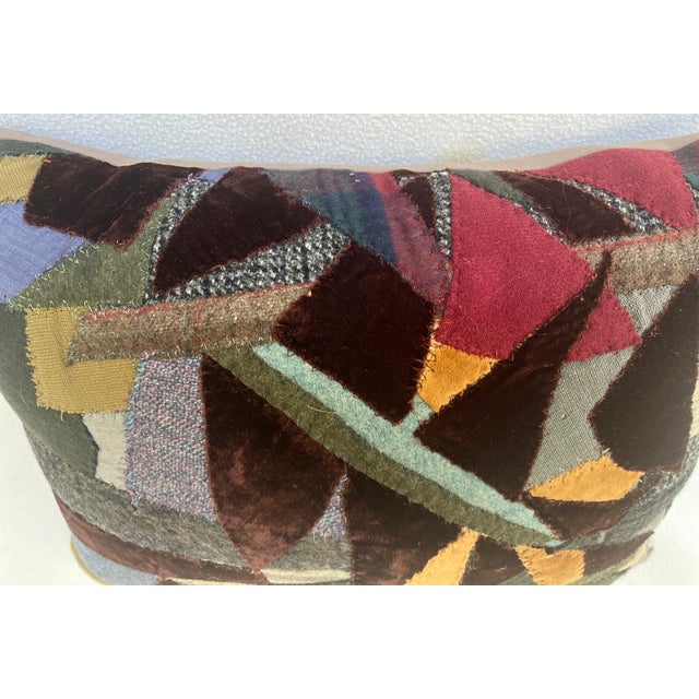 Traditional 1930s A Pillow With Patchwork For Sale - Image 3 of 6