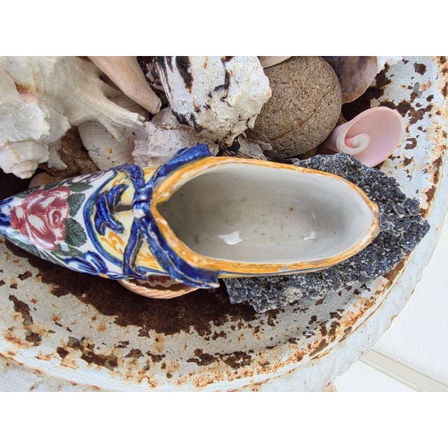 Yellow French Faience Tin Glazed Shoe For Sale - Image 8 of 11