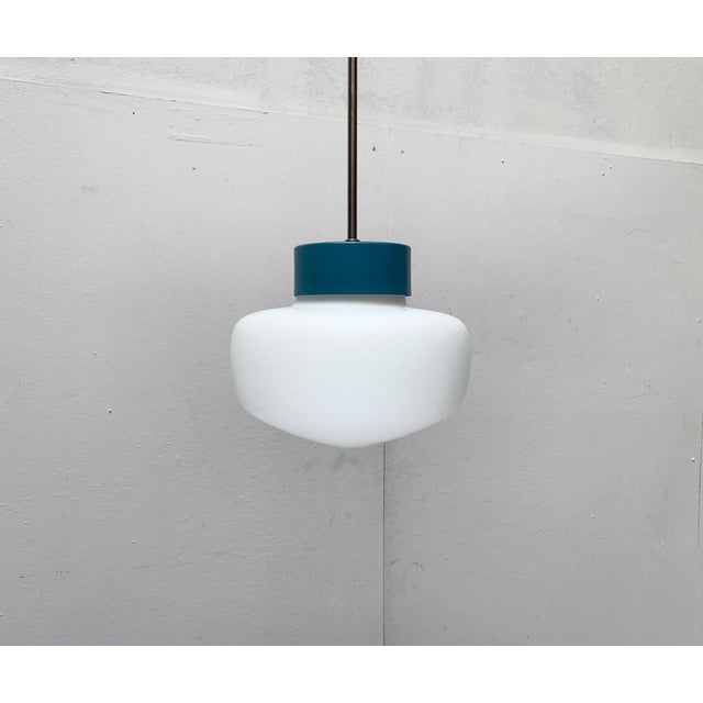 Metal Mid-Century Czech Minimalist Pendant Lamp, 1960s For Sale - Image 7 of 18