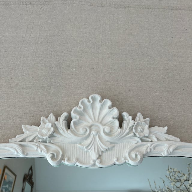 Large White Ornate Wall Mirror For Sale - Image 4 of 8