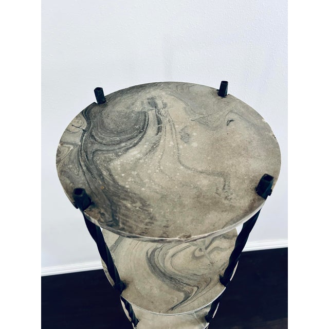 Late 20th Century Vintage Wrought Iron and Marble 4-Tiered Etagere For Sale - Image 5 of 9