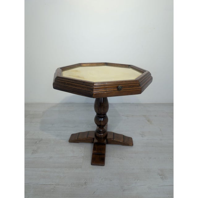 Vintage Octagonal Table with Drawers and Brass Top, 1920s For Sale - Image 18 of 18
