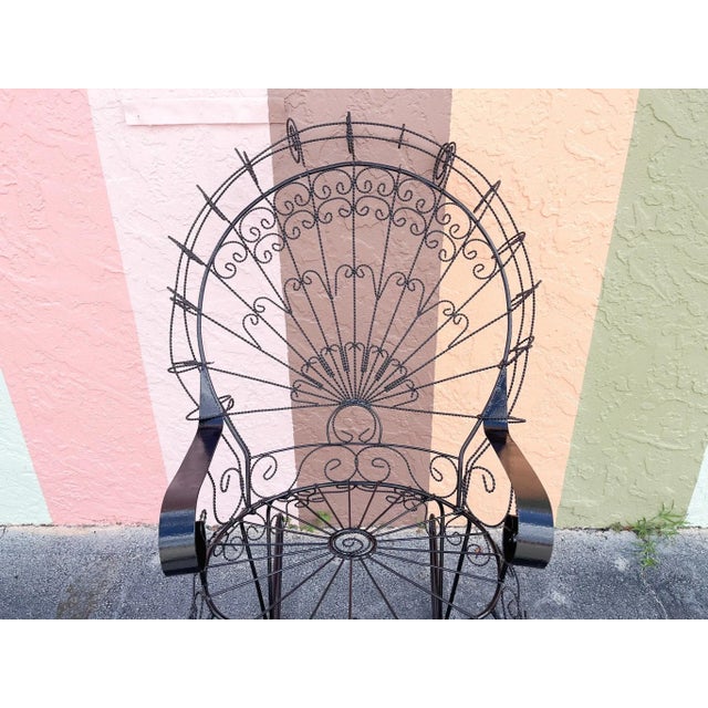 Palm Beach Regency Salterini Style Peacock Rocker. All pieces are sold in nice as found vintage condition. See photos.