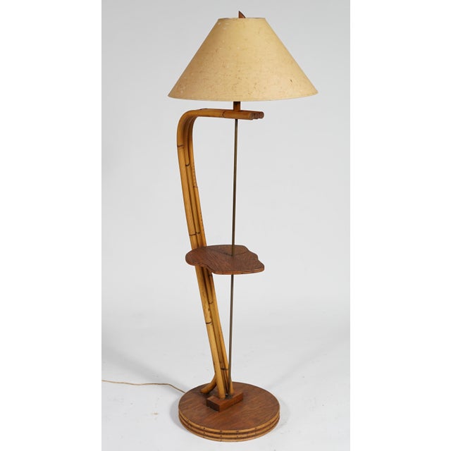 Boho Chic Vintage Bamboo Googie Style Floor Lamp For Sale - Image 3 of 7