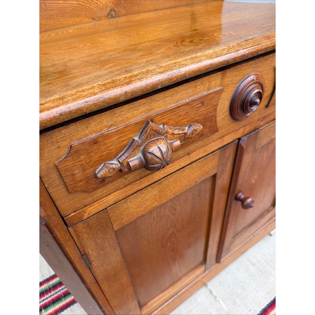 Chestnut Antique Victorian Chestnut and Walnut Washstand, Lebanon County Pa, Circa 1870 For Sale - Image 8 of 17