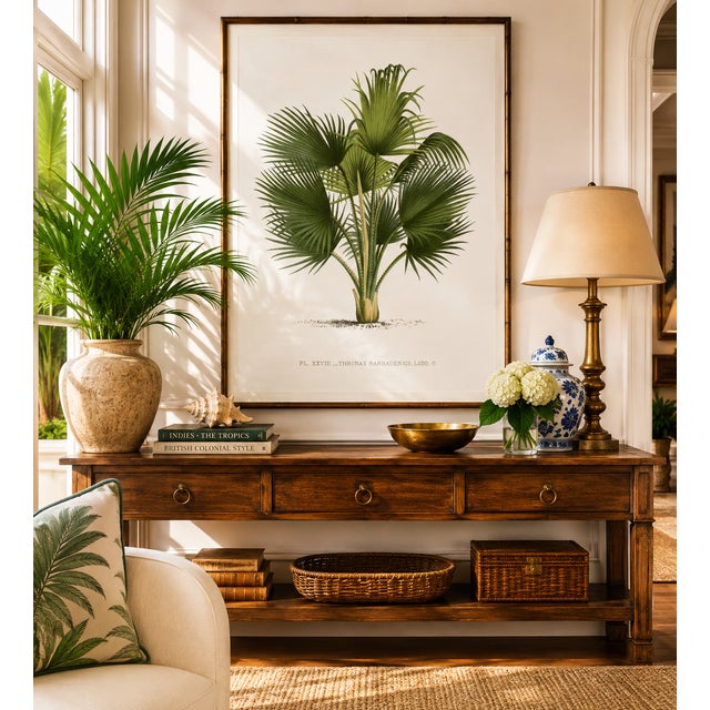 Fan Palm Botanical Study, Vintage Art Print Reproduction, 30" X 40" For Sale - Image 4 of 7