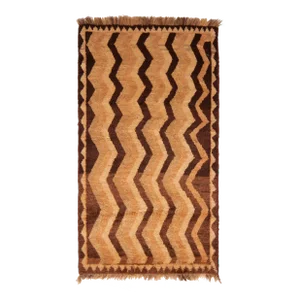 Antique Gabbeh Geometric Beige Brown Wool Persian Rug