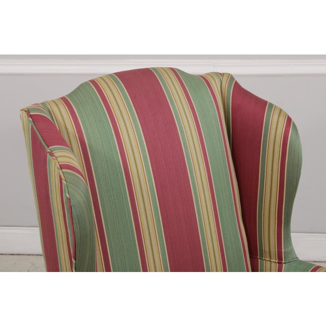 Textile Queen Anne Upholstered WIng Chair W. Down Cushion For Sale - Image 7 of 15
