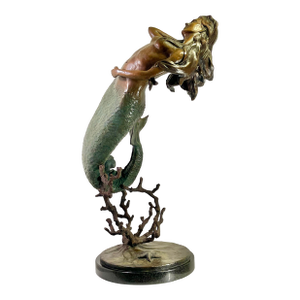 Large Bronze Mermaid Sculpture Nautical Art Statue