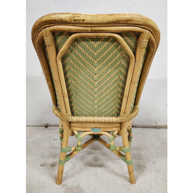 Lane Furniture Outdoor Dining Chairs Aluminum Rattan by Lane - Set of 4 For Sale - Image 4 of 12