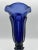 Early 19th Century Antique Pressed Glass Vase on a Marble Stand, Cobalt Colour, New England Glass Co, Circa 1840 For Sale - Image 5 of 11