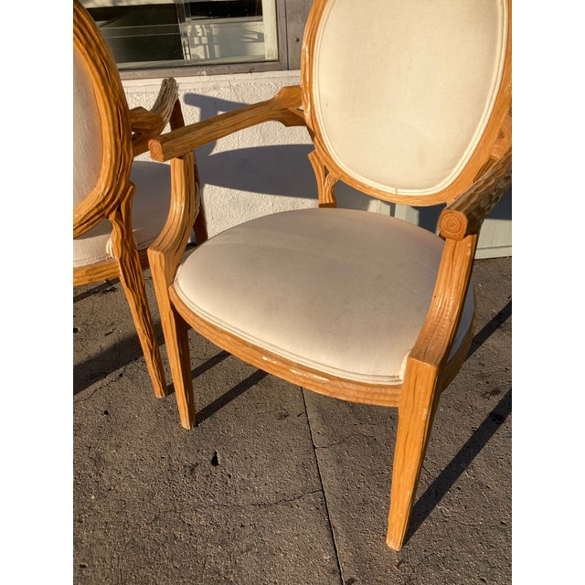 1990s Faux Bois Fauteuils Arm Chairs - A Pair of -A For Sale - Image 5 of 13