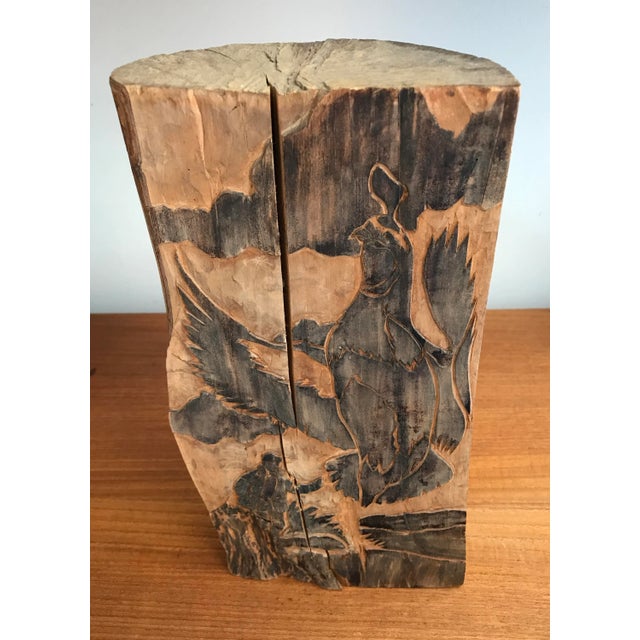 Folk Art Hand Crafted Woodblock Accent For Sale - Image 9 of 9