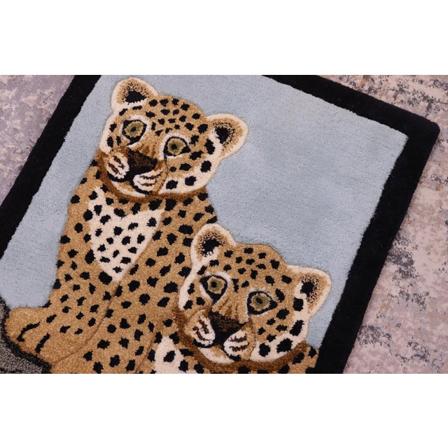 Contemporary Baby Leopard Animal Design Area Rug For Sale - Image 9 of 13
