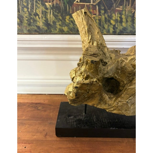 Mid 20th Century Old Gilt Painted Driftwood Sculpture For Sale - Image 5 of 7