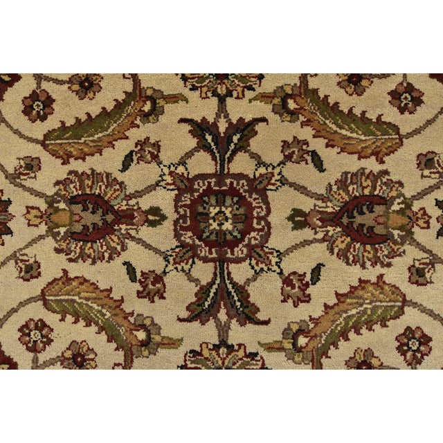 Beige Agra Runner 4′ X 12’1” Beige Wool Traditional Hand-Knotted Oriental Rug For Sale - Image 8 of 13