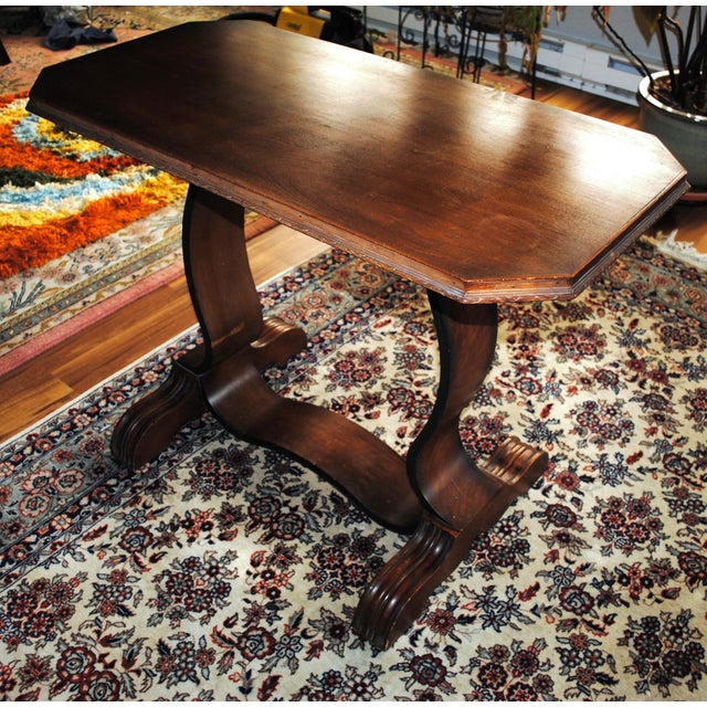 Antique Empire Styled Mahogany Library Table For Sale - Image 13 of 13