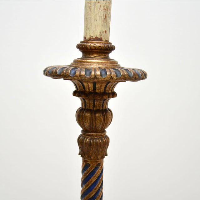 Antique Victorian Gilt Wood Floor Lamp, 1890s For Sale - Image 6 of 11