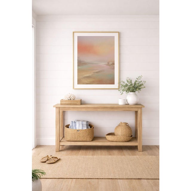 Contemporary Abstract Coastal Sunset Wall Art, Beach Seascape Print, Pastel Ocean Landscape Art, 24″ × 36″ For Sale - Image 3 of 9