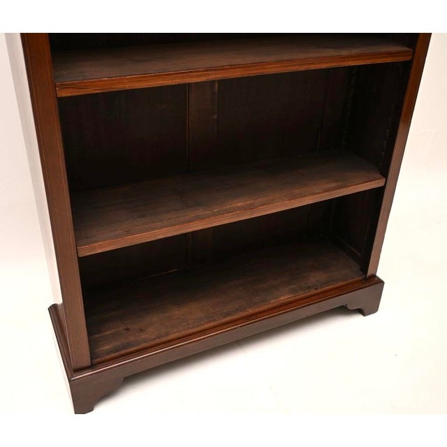 Antique Edwardian Inlaid Open Bookcase, 1900 For Sale - Image 10 of 11