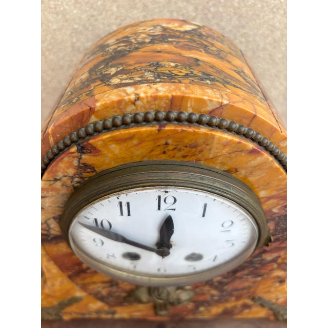 Classic French Mantel Clock by Société Clusienne, Marble Base, 1920 For Sale - Image 13 of 16