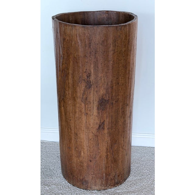 Early 20th Century Rustic Hand Hollowed Tree Trunk Umbrella Stand For Sale - Image 5 of 11