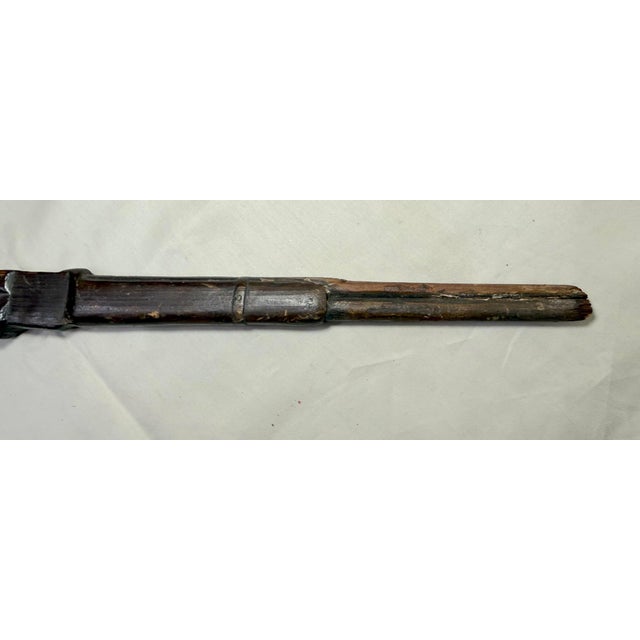 Antique 1800's Hand Carved Wood Folk Art Child Rifle Shotgun Toy Gun Sculpture For Sale - Image 4 of 10